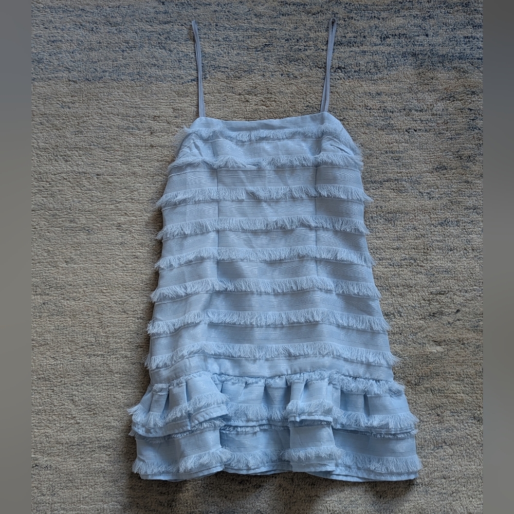Princess Polly Molina Mini Light Blue Ruffled Babydoll Dress